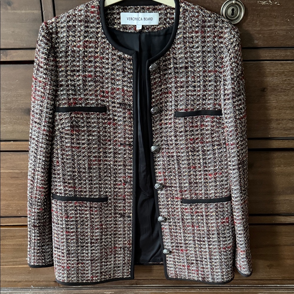 Veronica Beard Black and Red Tweed Blazer size 6